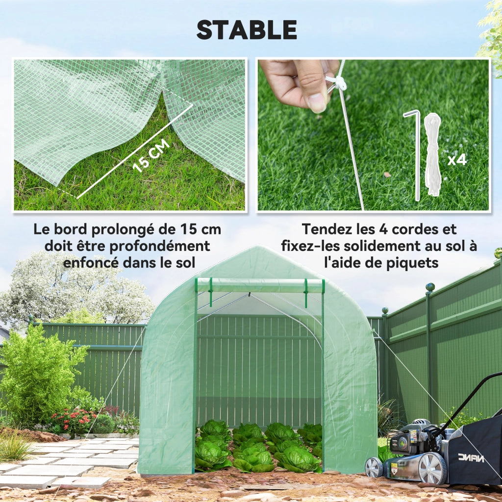 Serra tunnel da giardino ¨C zephmum ¨C verde, 400x200x200cm