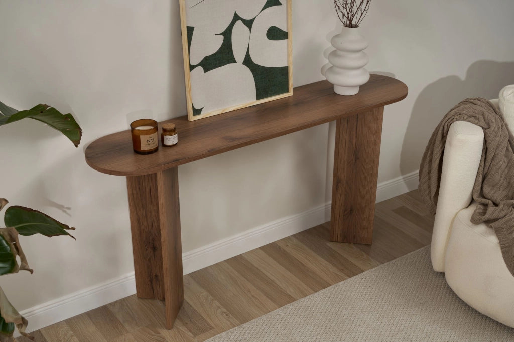 Consolle in legno "Sira" - 150 x 35 x 75 cm - Noce
