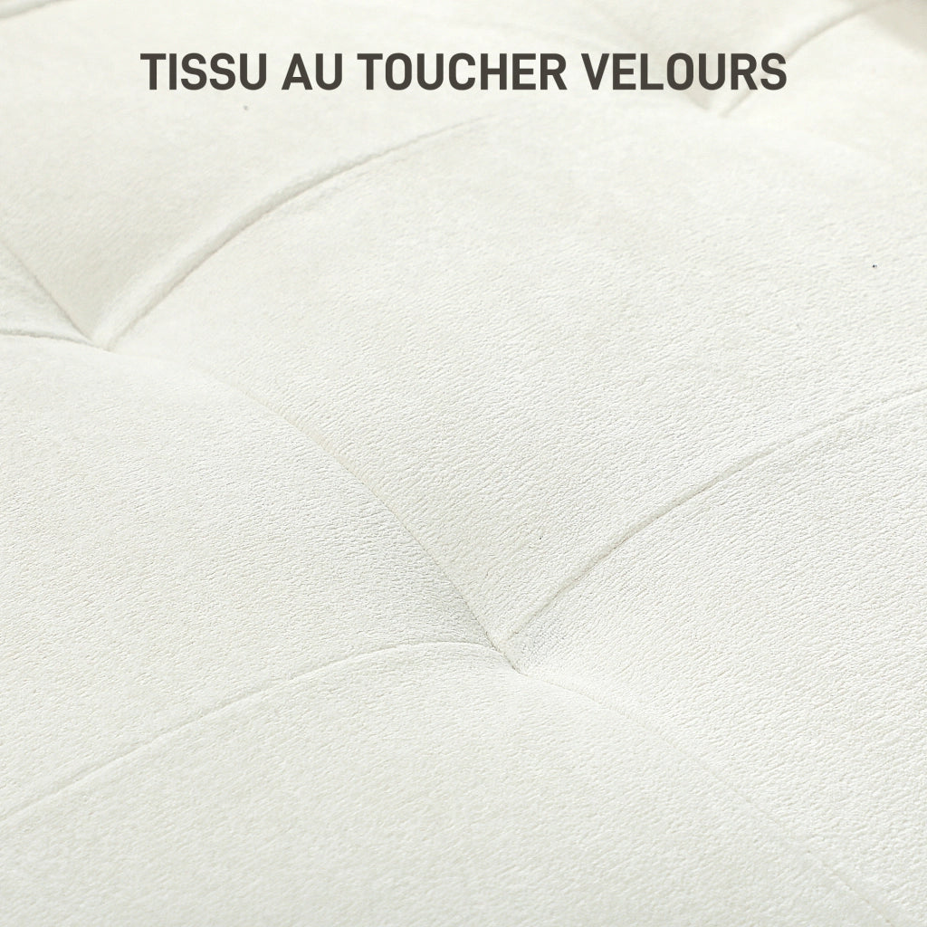 Divano 3 posti in velluto ¨C zephmum ¨C crema 185x79x82