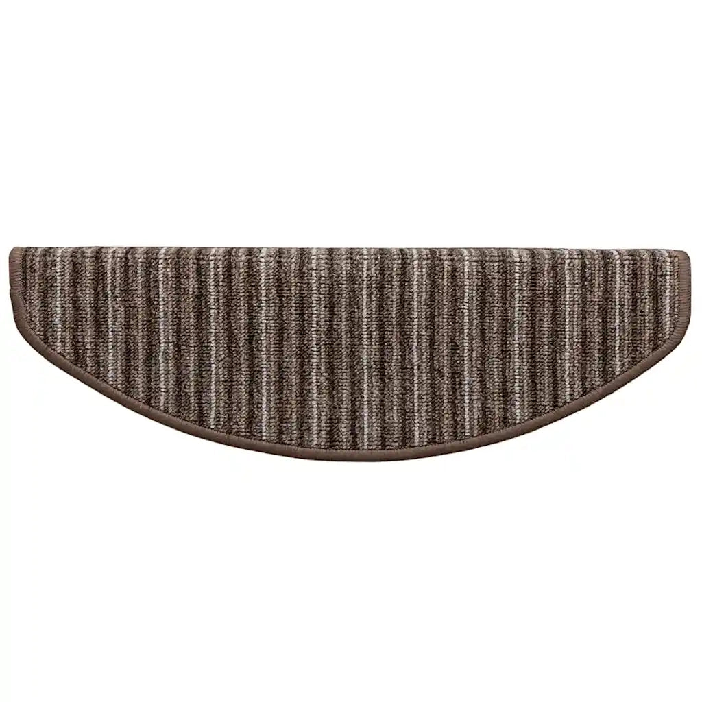 Tappetini per scale autoadesivi 15 pcs Marrone 65 x 21 x 4 cm