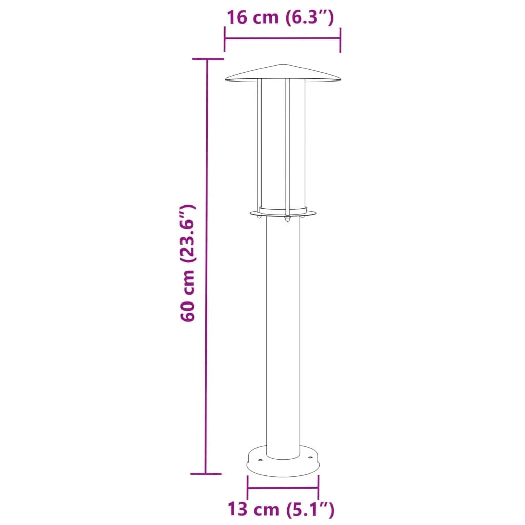 Lampada da terra per esterni in argento 60 cm in acciaio inox Argento 02_0042518