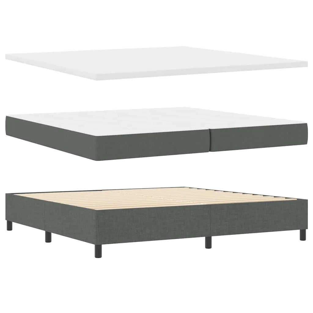 Letto a molle con materasso Grigio scuro 200 x 200 cm Tessuto 3344094