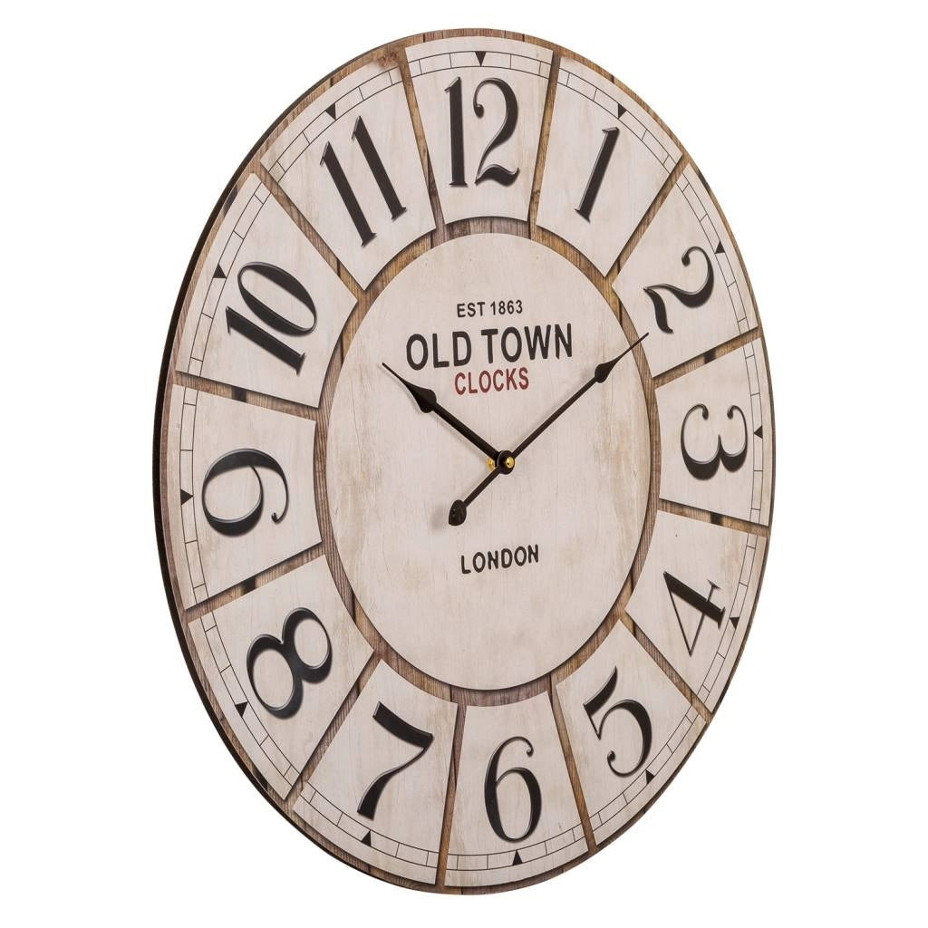Orologio da parete in legno bianco d58x4,5h