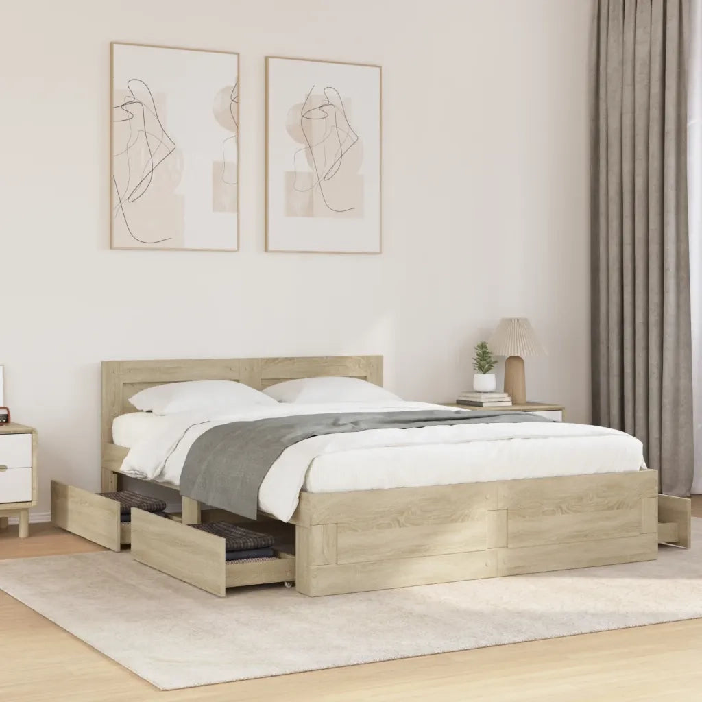 Giroletto Testiera Rovere Sonoma 135x190 cm Legno Multistrato