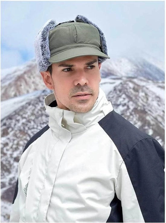Cappello da Baseball Unisex per Inverno con Protezione Orecchi - Cappuccio con Cappuccio - Cappello da Golf con Protezione dal Vento con Cappuccio - Stile Pilota - Cappello da Inverno Spesso