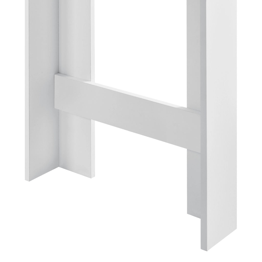 Bancone Tavolo Alto da Bar Kouvola con 3 Scomparti Aperti 110x50x103 cm - Bianco/Effetto Rovere [en.casa]