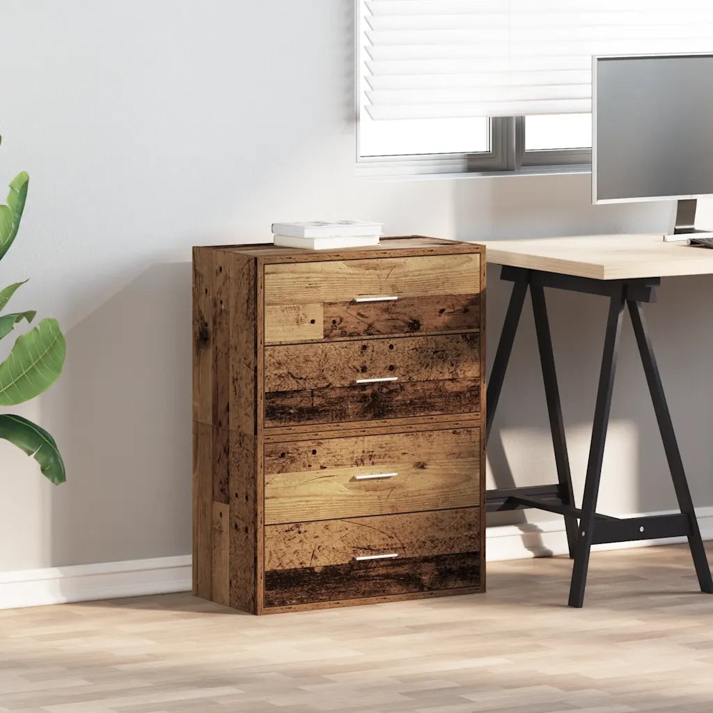 Armadi con 2 Cassetti 2 pz Legno Antico 60x31x40 cm Truciolato 858836