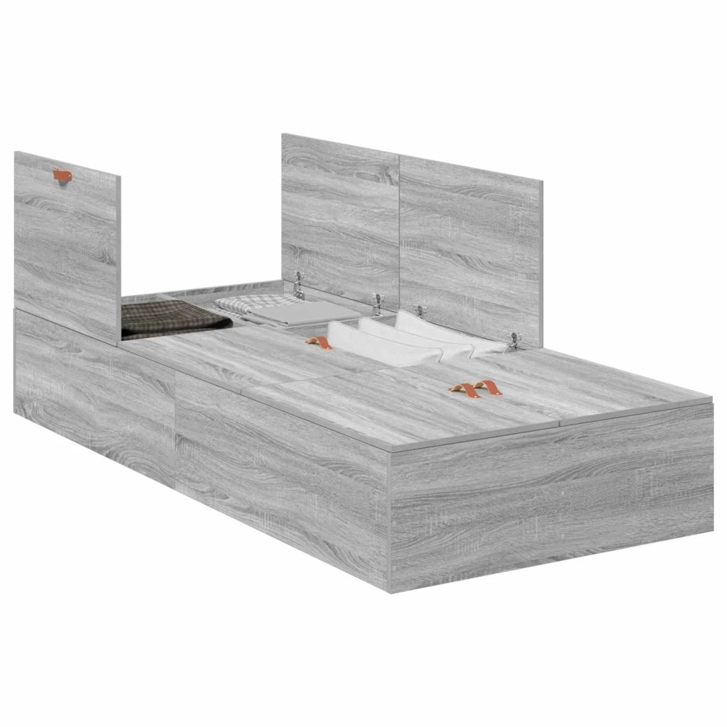 Struttura letto con contenitore Grigio Sonoma 100 x 200 cm 3335354