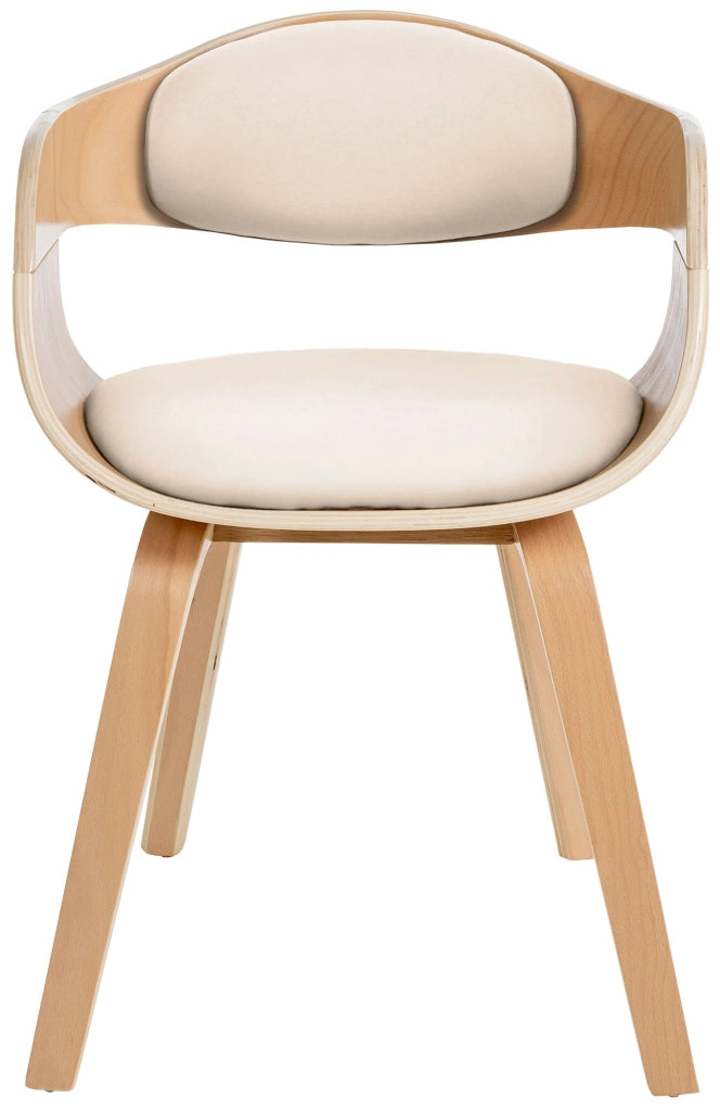 Sedia Kingston in Similpelle Natura/crema
