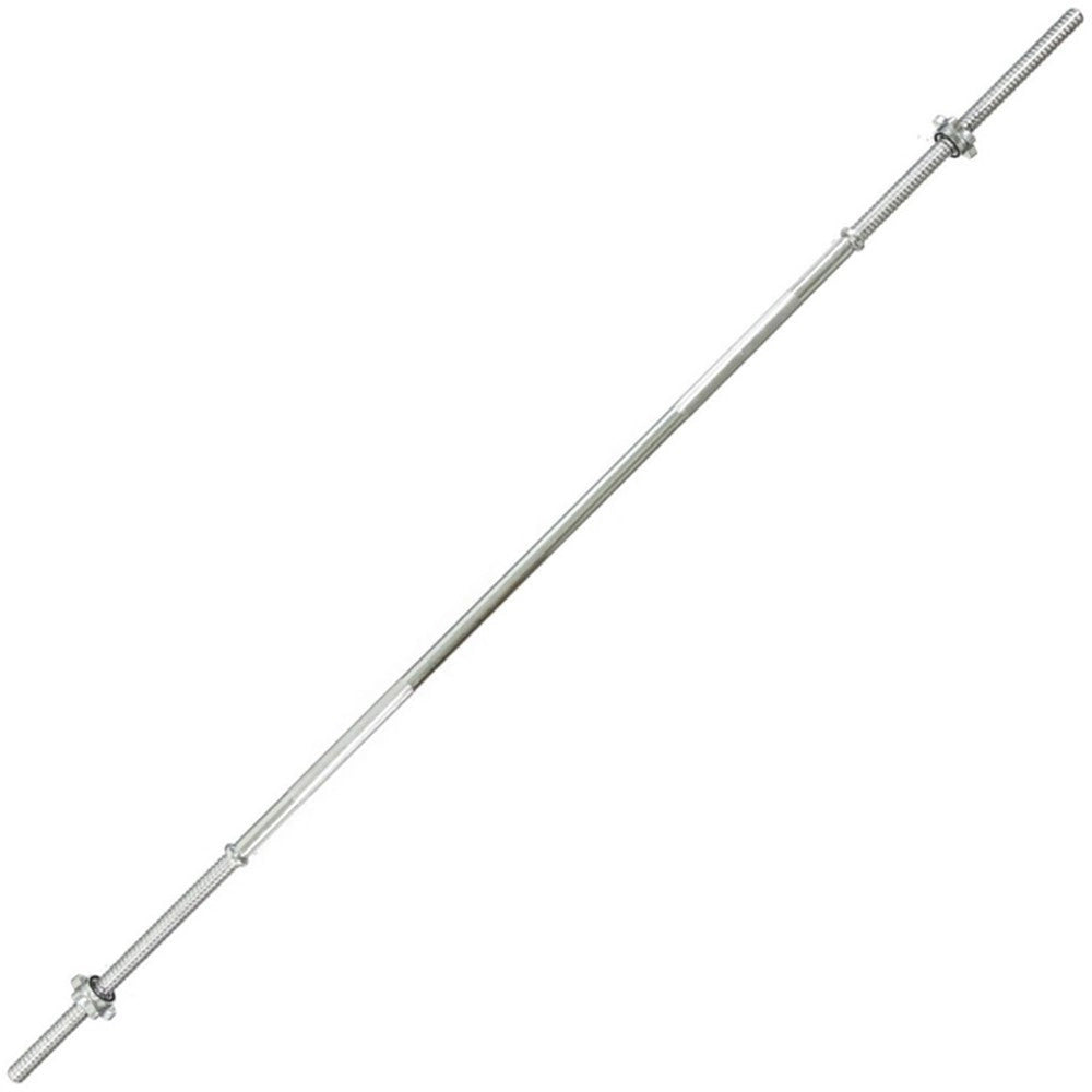 Trade Shop - Barra Bilanciere Lunghezza 120 Cm Antiscivolo Acciaio Cromato Palestra Fitness -