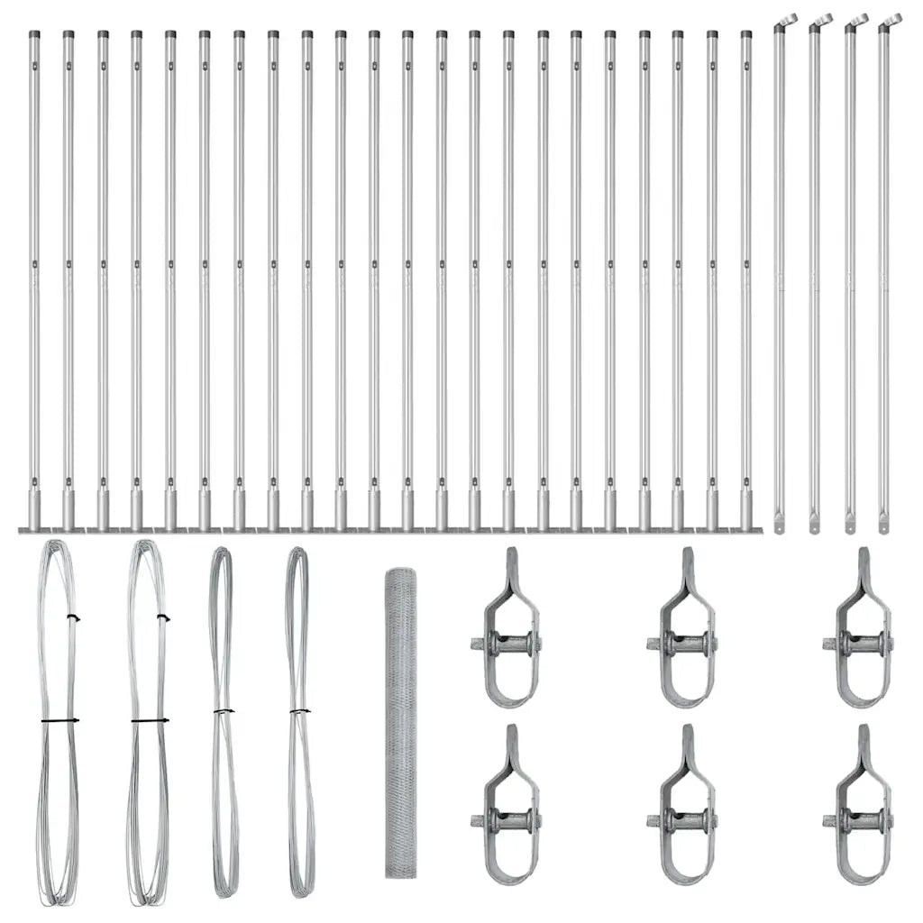 Palo della recinzione Argento 50 x 1,5 m (rete da 13 mm)
