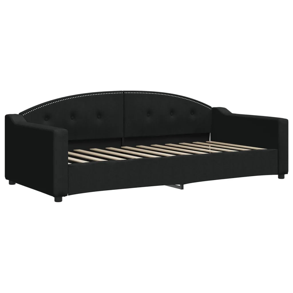 Divano Letto Estraibile con Cassetti-Sofa Letto-Daybed Nero 90x200 cm in Tessuto 581744