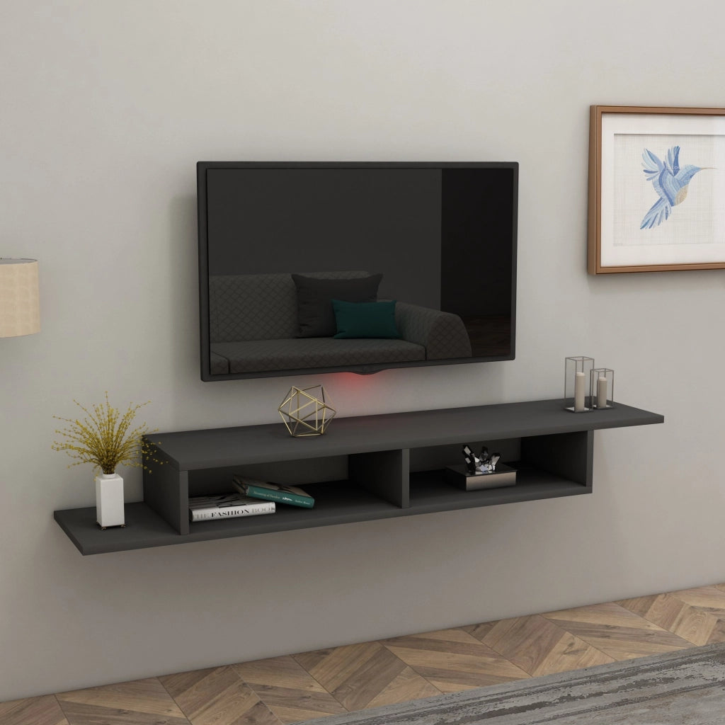 Ivrea, Mobile Porta tv 2 Vani, 120x30x18h cm Nero Antracite