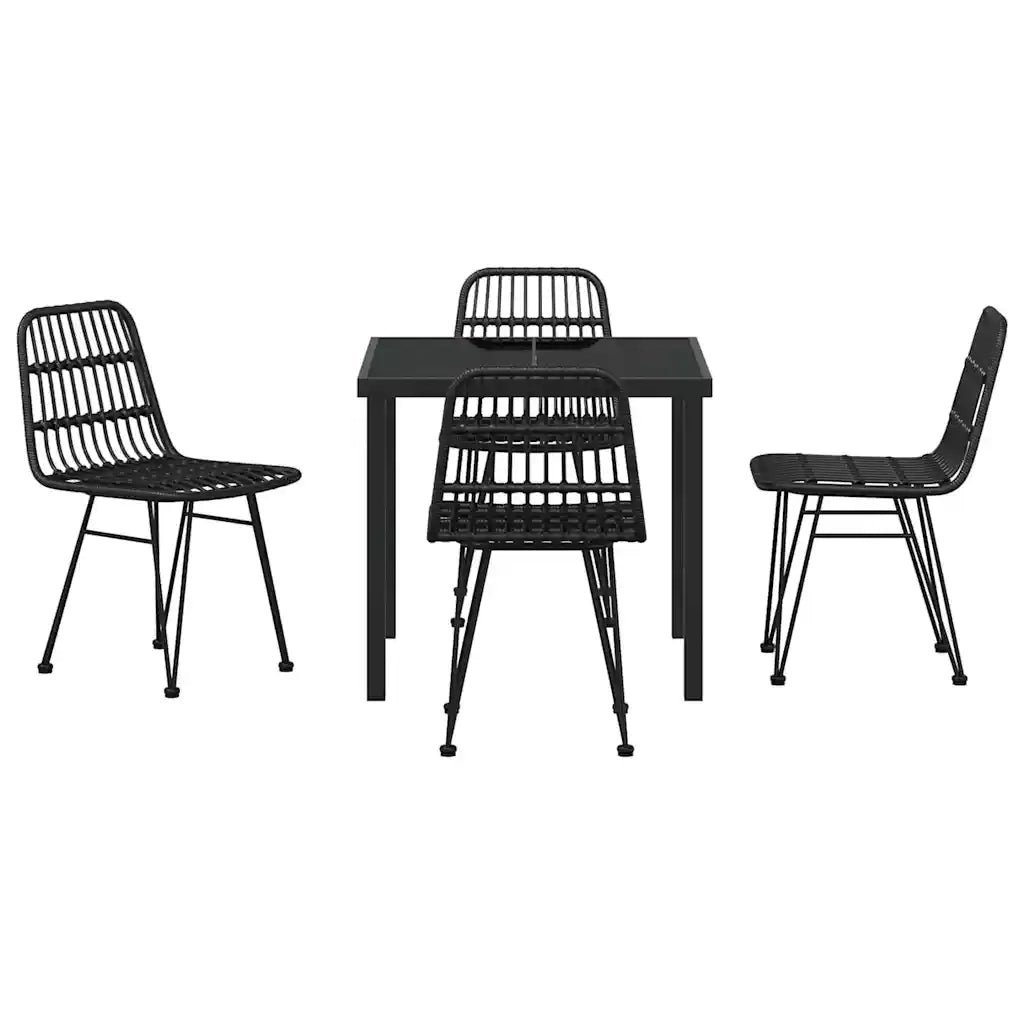Set da Pranzo per Giardino 5 pcs Nero 3379199