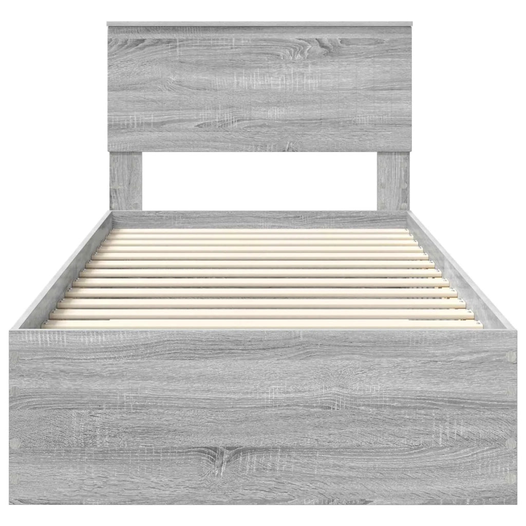 Struttura del letto Grigio Sonoma 90 x 190 cm Legno multistrato