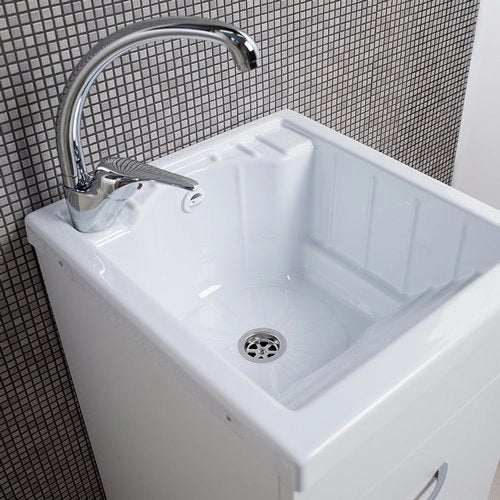 Lavatoio 45x50 in nobilitato 1anta con vasca in ABS - Bianco
