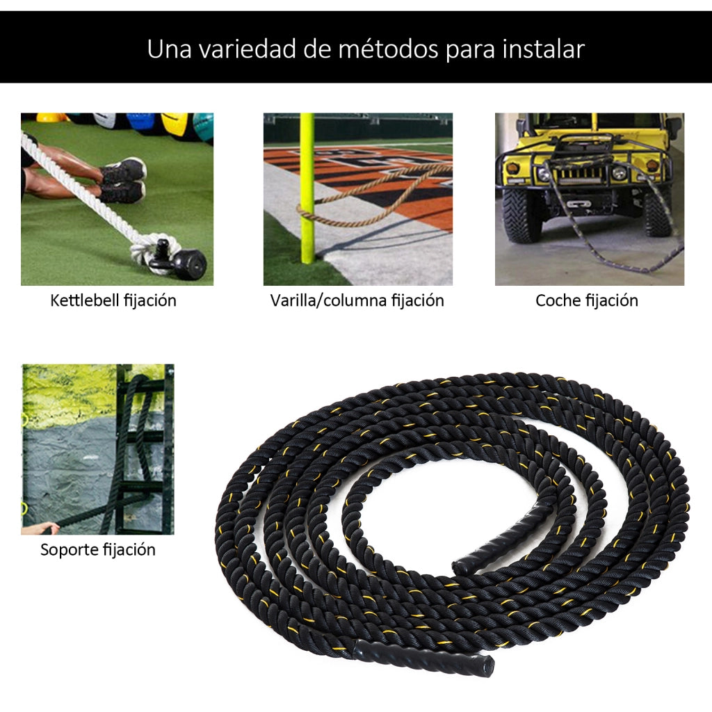 Corda Battle Rope ¨C Xylo ¨C ?38mm 9m Poliestere Nero Allenamento Fitness