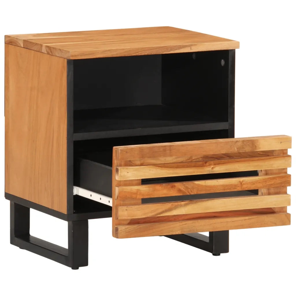 Comodino 40x34x46 cm in Legno Massello di Acacia 377468