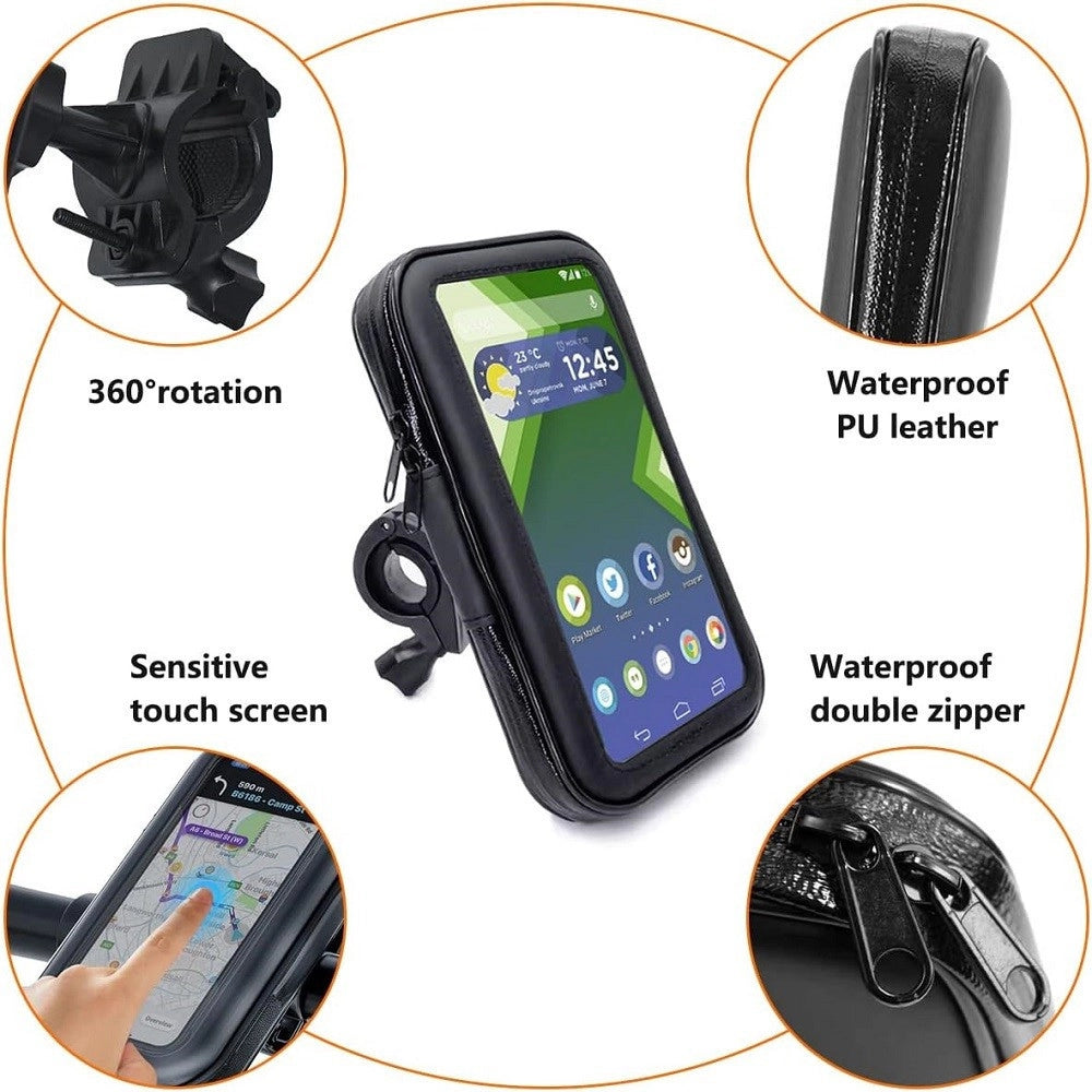 Trade Shop - Supporto Telefono Da 6,3" Per Moto Bici Borsa Mountain Bike Impermeabile Manubrio -