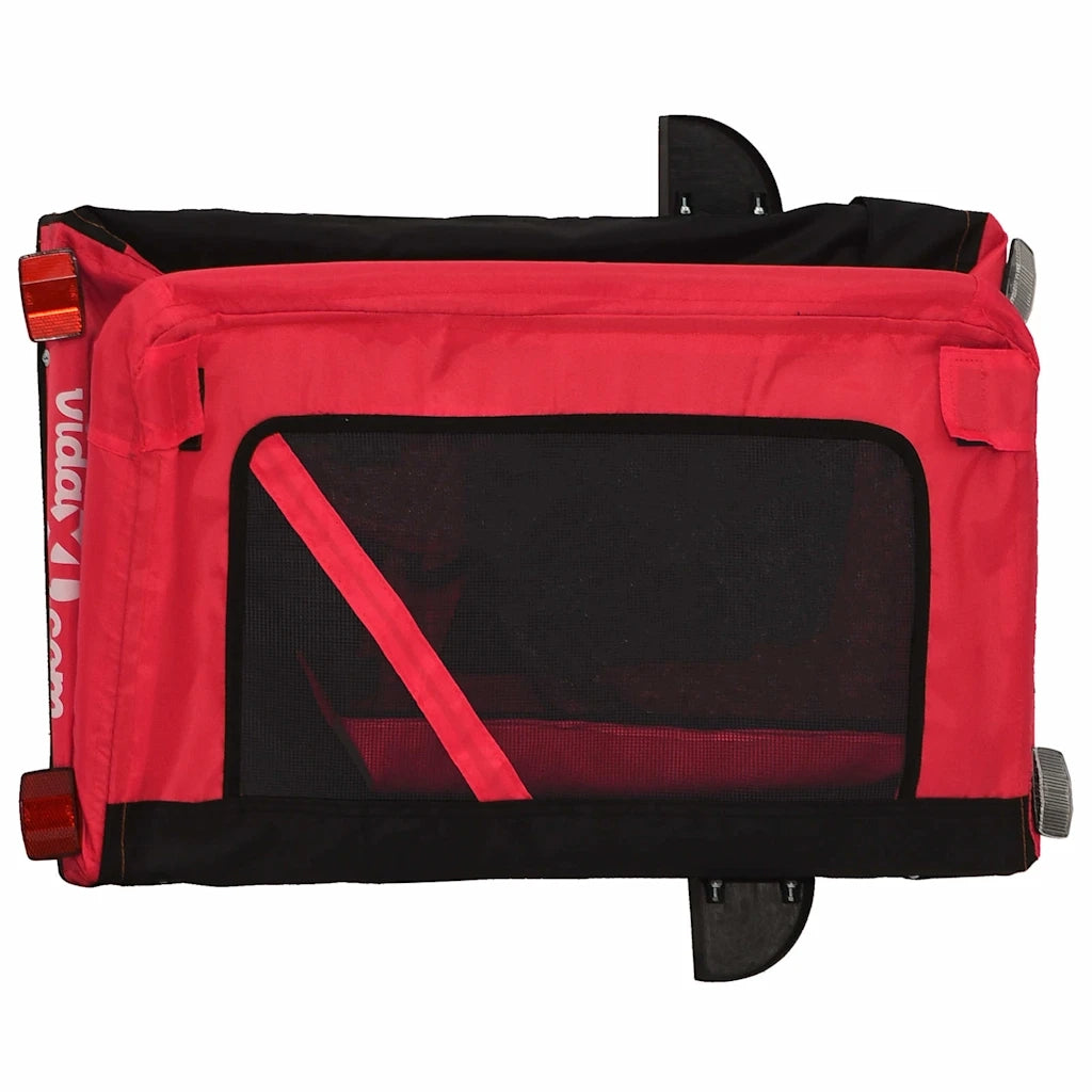 Rimorchio da Bici per Animali Rosso e Nero Oxford e Ferro CFW2033425