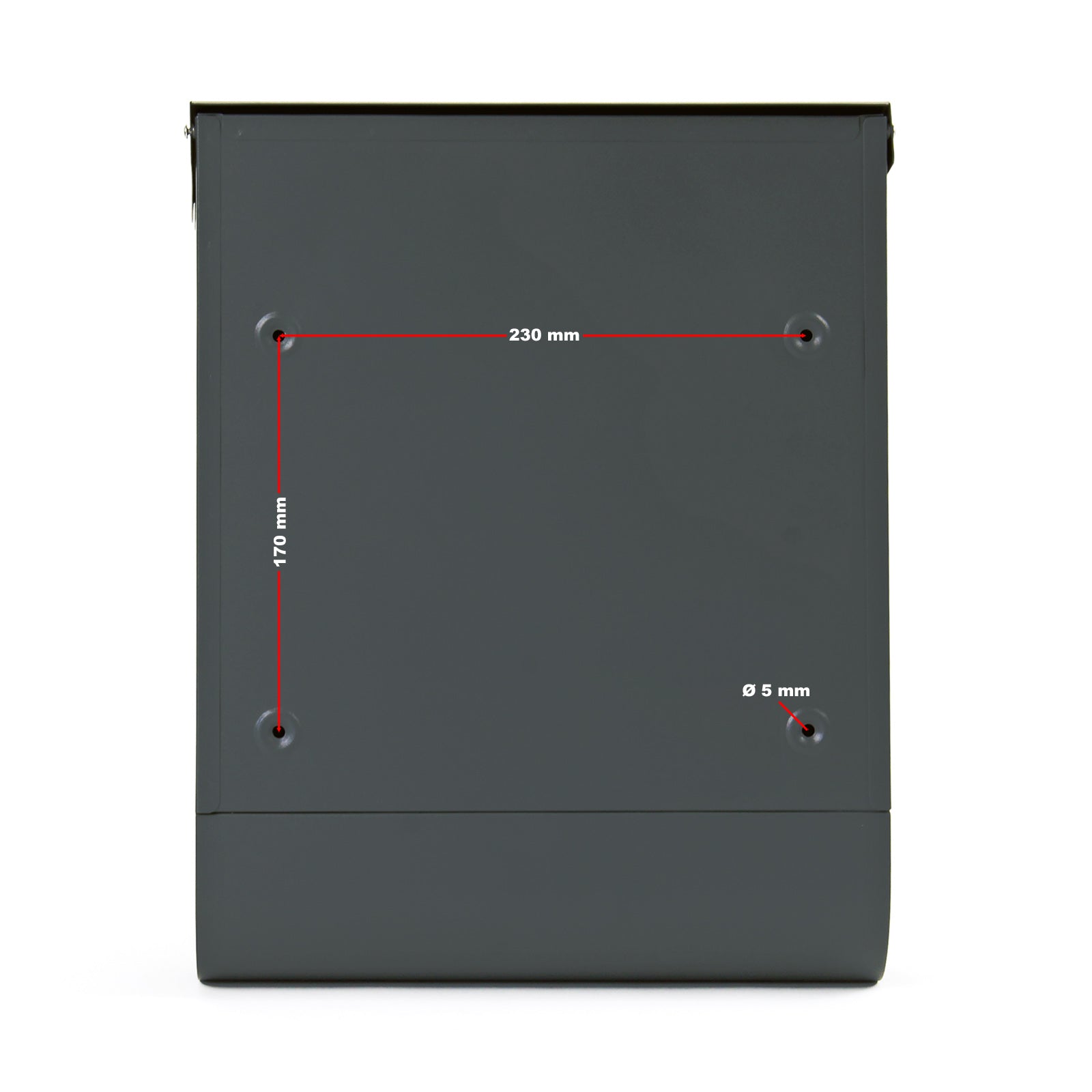 Cassetta postale con vano portagiornale V37 antracite + inox 305 x 105 x 385 mm con vetrino nome