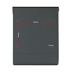 Cassetta postale con vano portagiornale V37 antracite + inox 305 x 105 x 385 mm con vetrino nome