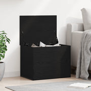 Scatola di Stoccaggio  con Coperchio Nero Rovere 60x42x46 cm Legno Ingegnerizzato