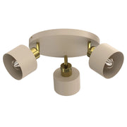 Plafoniera Parkla 3xE27 beige oro acciaio
