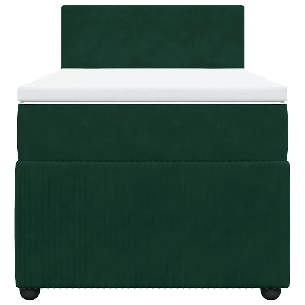 Giroletto a Molle con Materasso Verde Scuro 80x200 cm Velluto 3287587