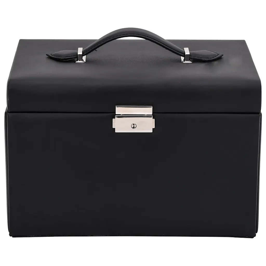 Portagioie a 3 Strati con Specchio Bloccabile Nero 26x18x17,5cm 4103559