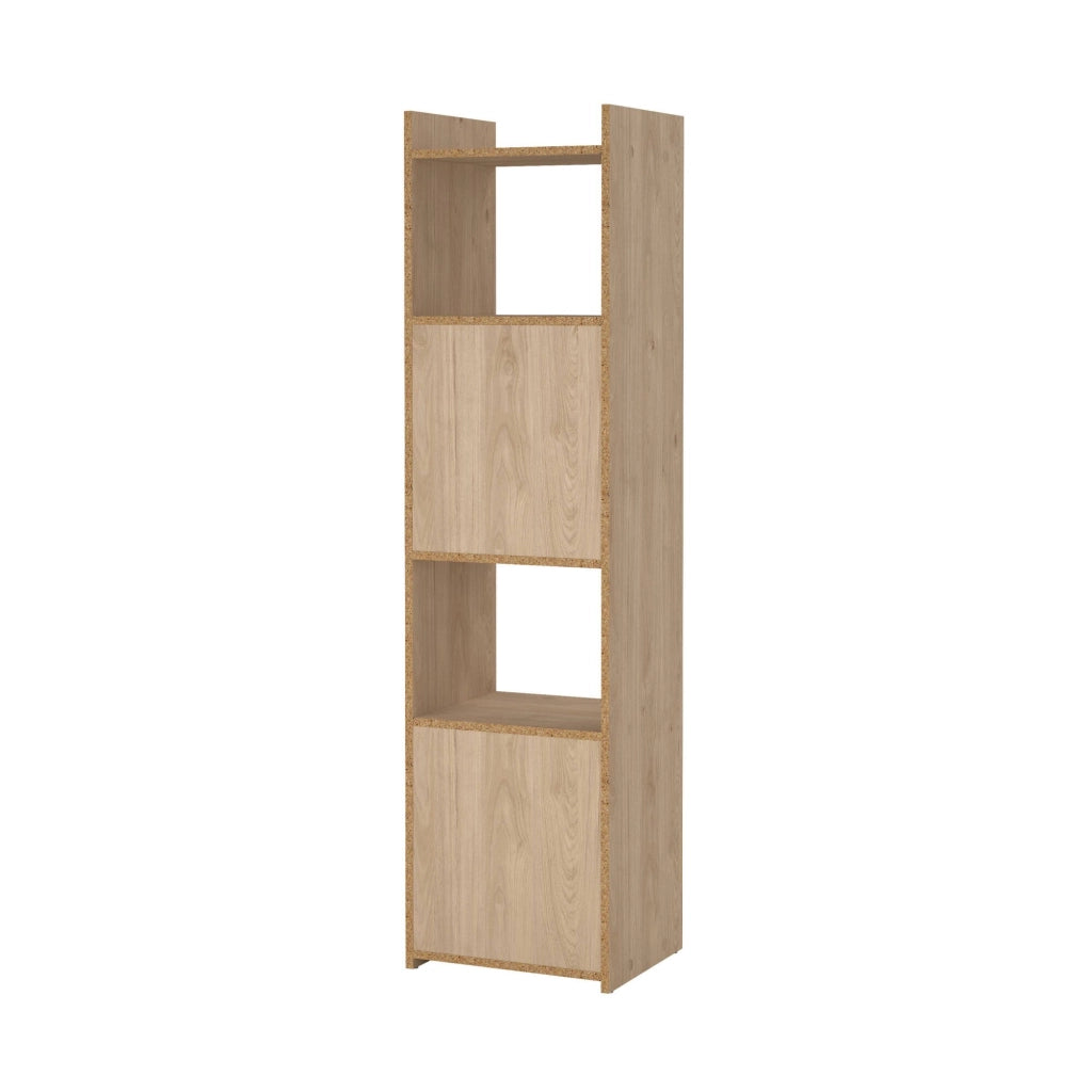 Libreria Julien, Scaffale da ufficio, Mobile portalibri, Biblioteca, 40x34 h155 cm, Rovere
