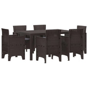 Set da Pranzo per Giardino 7 pcs Marrone Rattan Polt 3378560