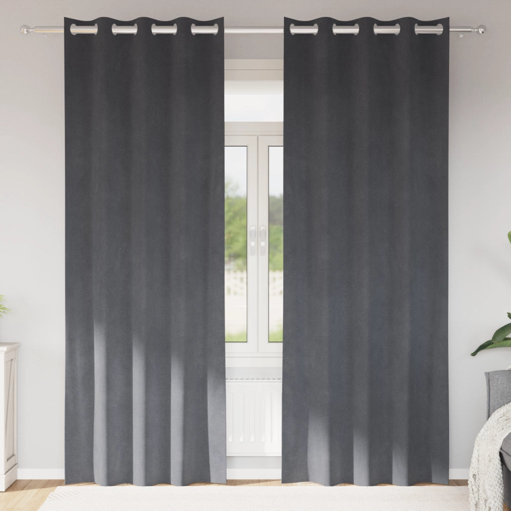 Tende oscuranti  con occhielli 2 pz in velluto grigio chiaro super