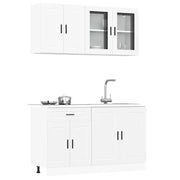 Set Mobili da Cucina 4 pz Kalmar Bianchi Legno Multistrato