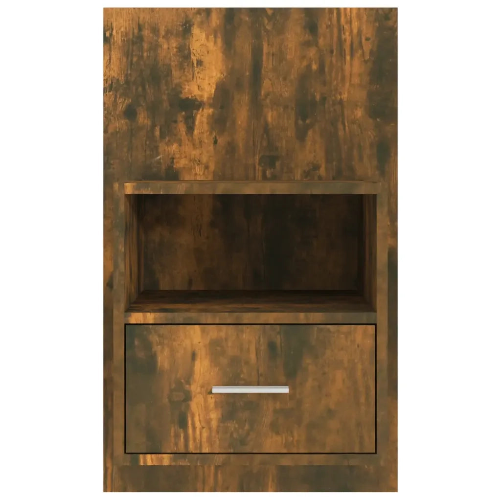 Comodini a Muro 2 pz-Set di 2 Tavolino da notte Rovere Fumo 275912