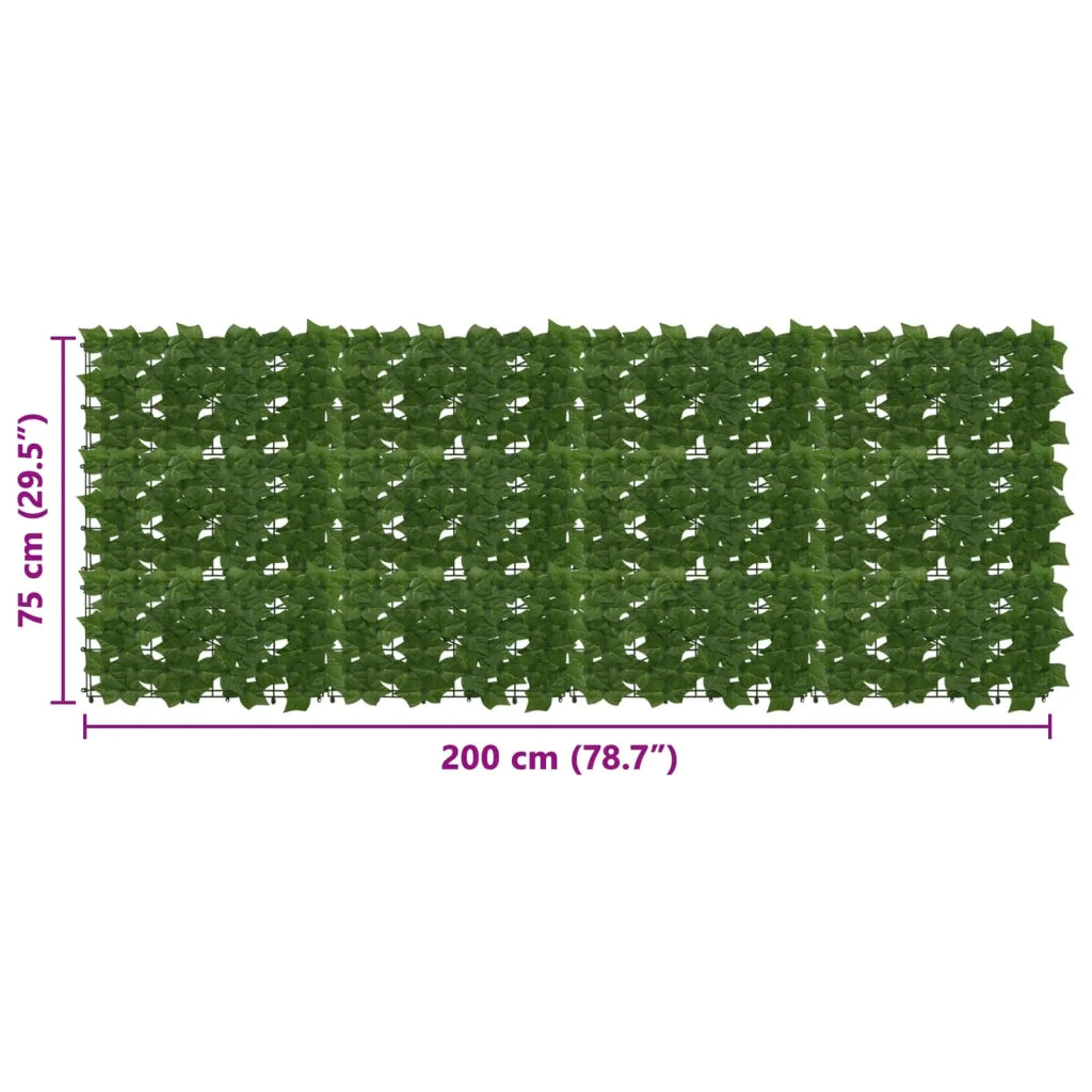 Schermo per balcone con foglie-Pannello per balcone Verde 200 x 75 cm