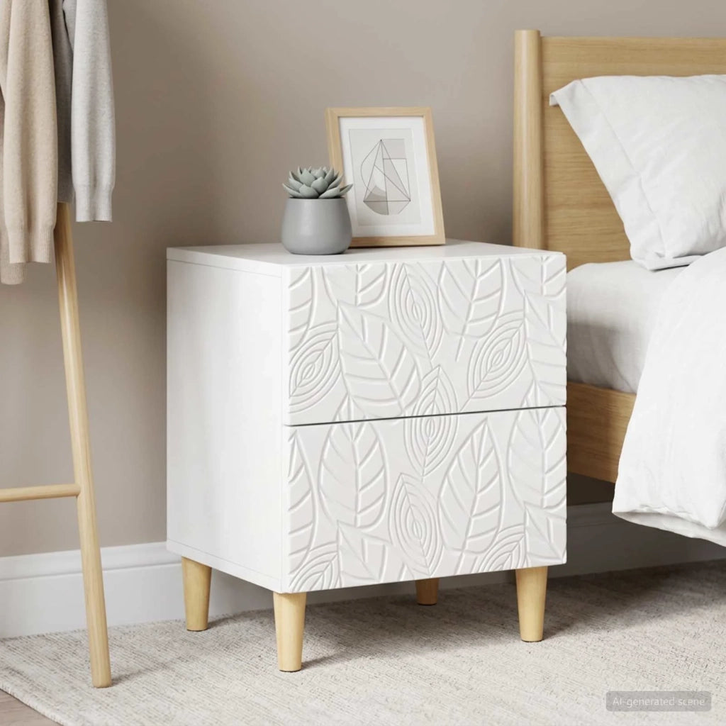 Comodino 2 pcs Bianco Lucido 43 x 34,5 x 50 cm 895034