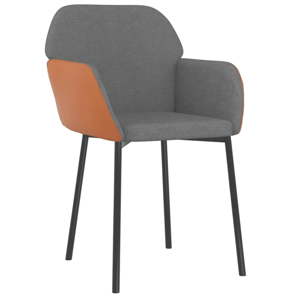 Sedie da Pranzo 2 pz Grigio Chiaro in Tessuto e Similpelle cod mxl 20644