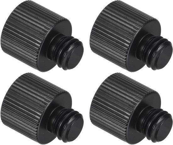 Adattatore per Microfono, Adattatore da 3/8-16 a 1/4-20, Adattatore di Vite per Stativo di Microfono, Nero, Set da 4