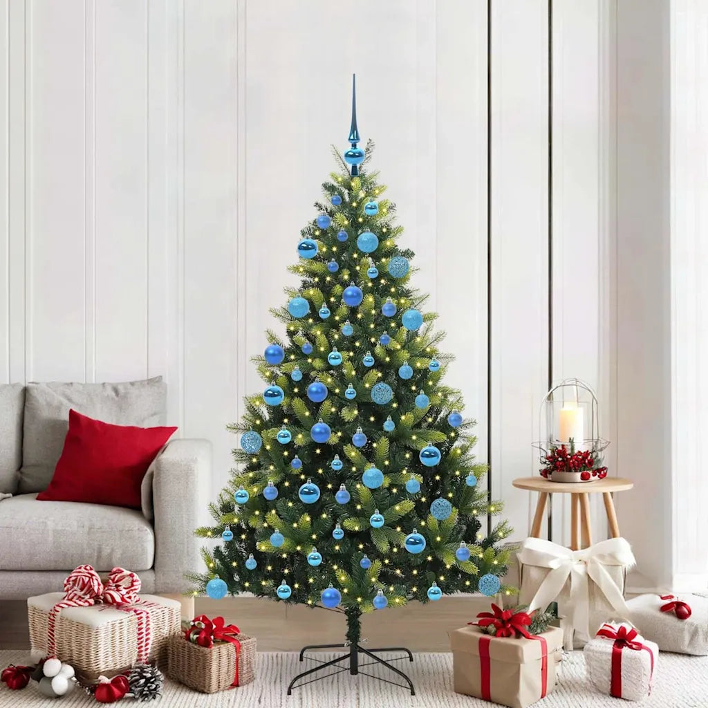 Albero di Natale | Decorazioni natalizie Artificiale a Cerniera con 300 LED 180 cm