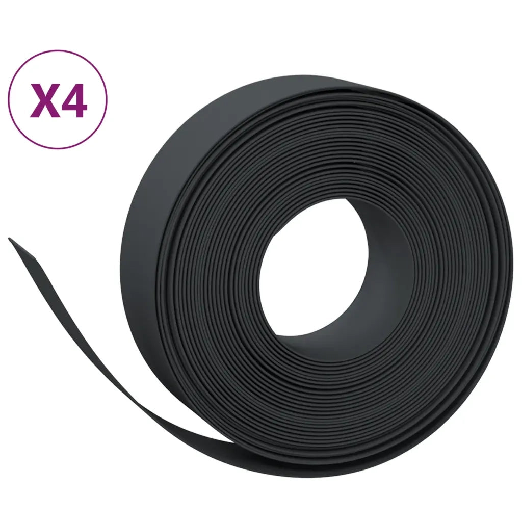 Bordature da Giardino 4 pz Nere 10 m 15 cm in Polietilenecod mxl 94723