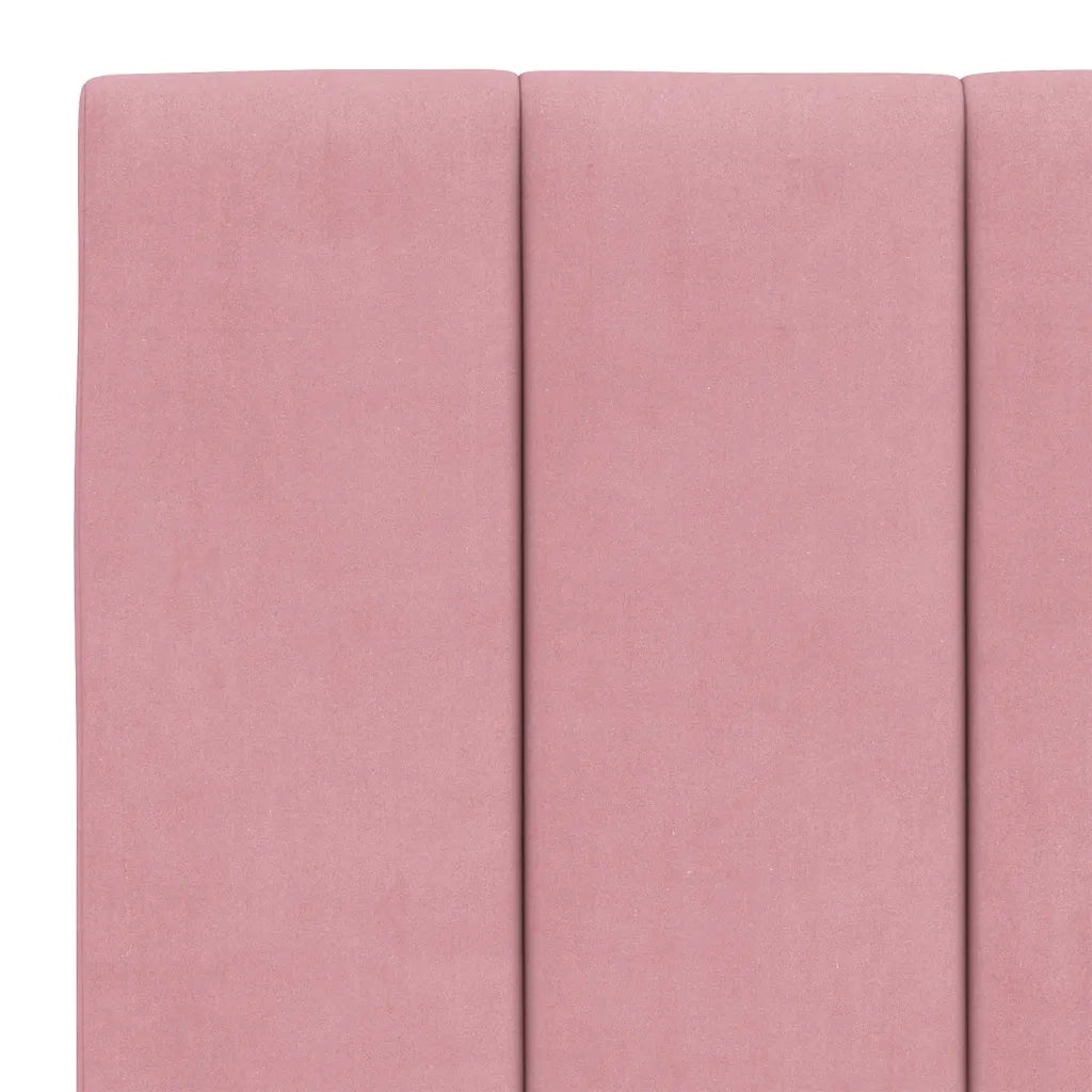 Letto con Materasso Hanko Rosa 140x200 cm in Velluto 3208603
