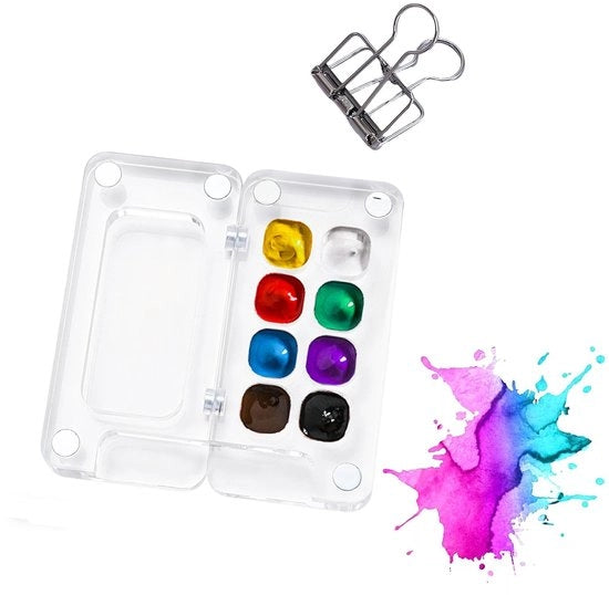 Mini Palette per Acquaragia Portatile - 8 Casse - 6x6 cm - 36g - Acquaragia in Acquario Transparente