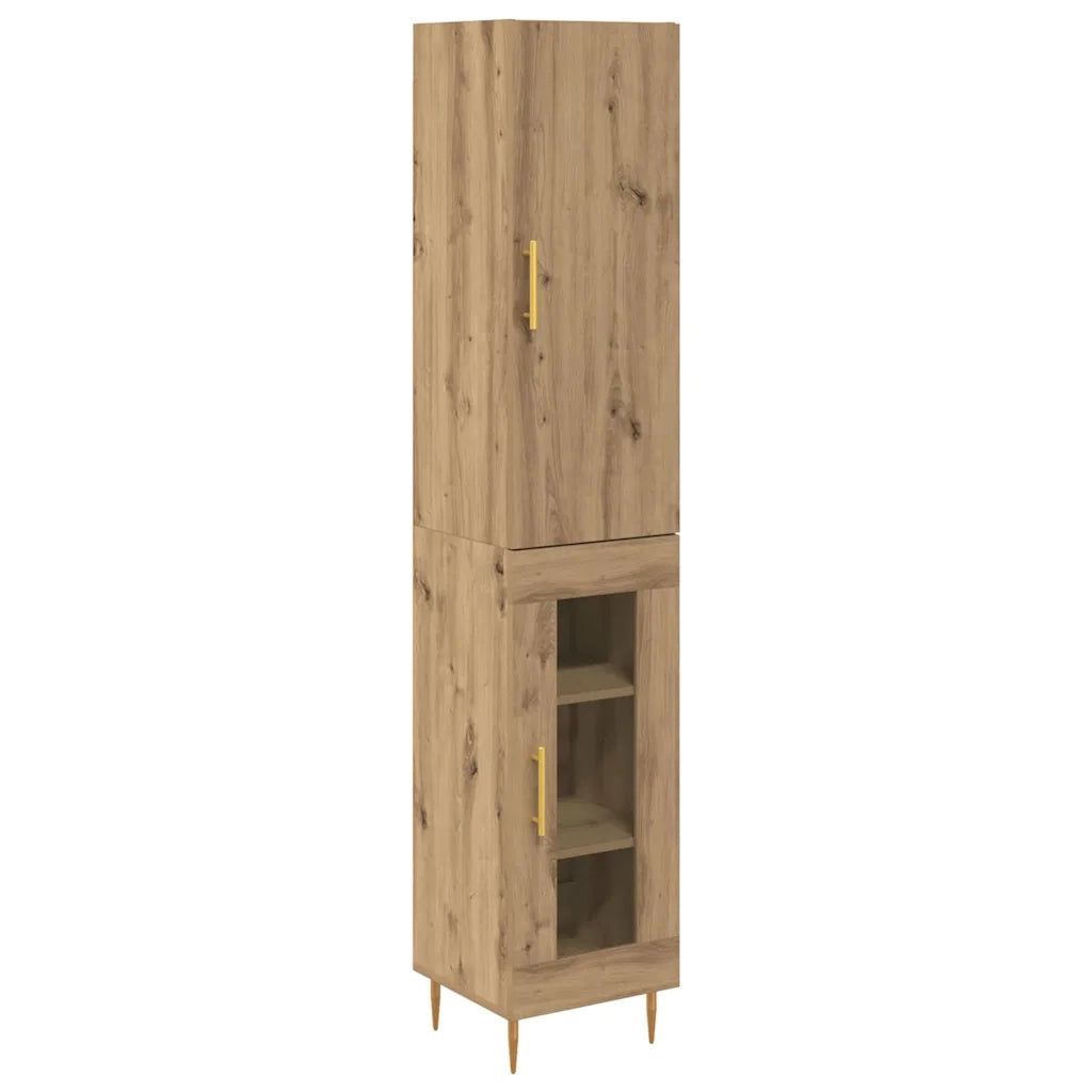 Credenza 2 pcs Rovere artigianale Legno multistrato 3415892