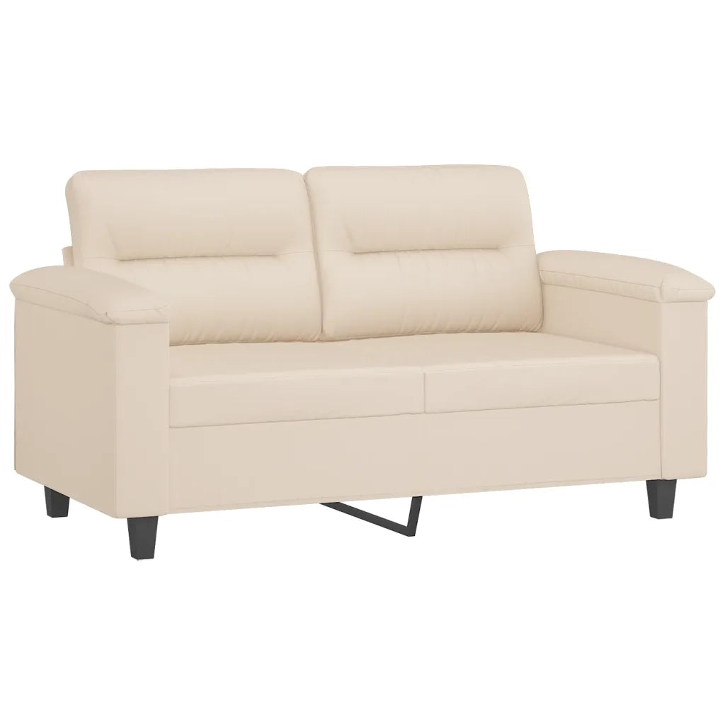 Set Divani 2 pz con Cuscini Beige in Tessuto Microfibracod mxl 80782