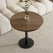 Tavolo rotondo Tulip 80 cm in MDF e metallo effetto legno