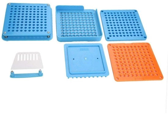 Macchina per riempimento capsule - 100 fori - Adatta per farmacie/laboratori - Materiale ABS duraturo - Efficient per piccole quantità - Impugnatura comoda - Capsulevollitore