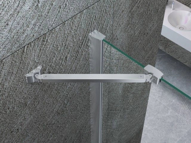 Box doccia in Cristallo 8 mm frameless due lati fisso piu' porta libro - Misura: 80 x 100 x 80 xh195cm