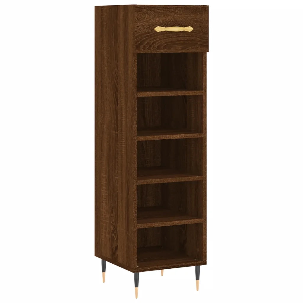 Scarpiera-Scaffale per scarpe Rovere Marrone 30x35x105 cm in Legno Multistrato