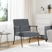Poltrona-Divano Sedia-Poltroncina Grigio scuro Velluto 339317
